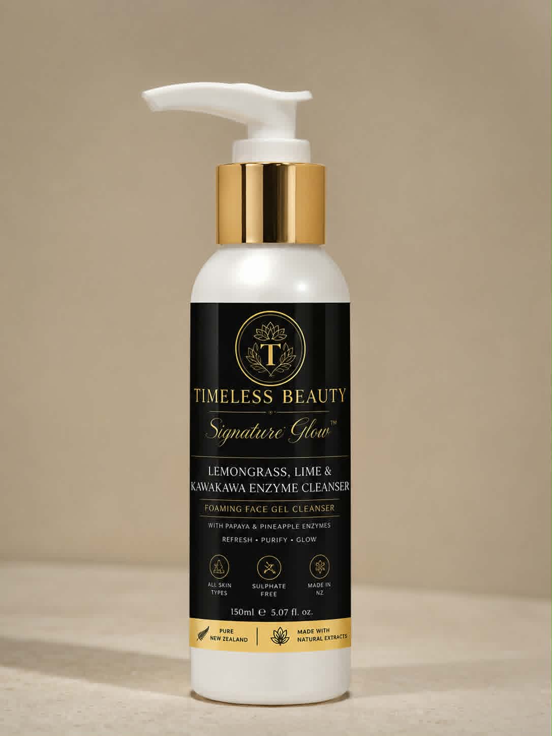 Signature Glow™ Lemongrass, Lime & Kawakawa Enzyme Cleanser Enzyme Foaming Facial Gel Cleanser 150ml