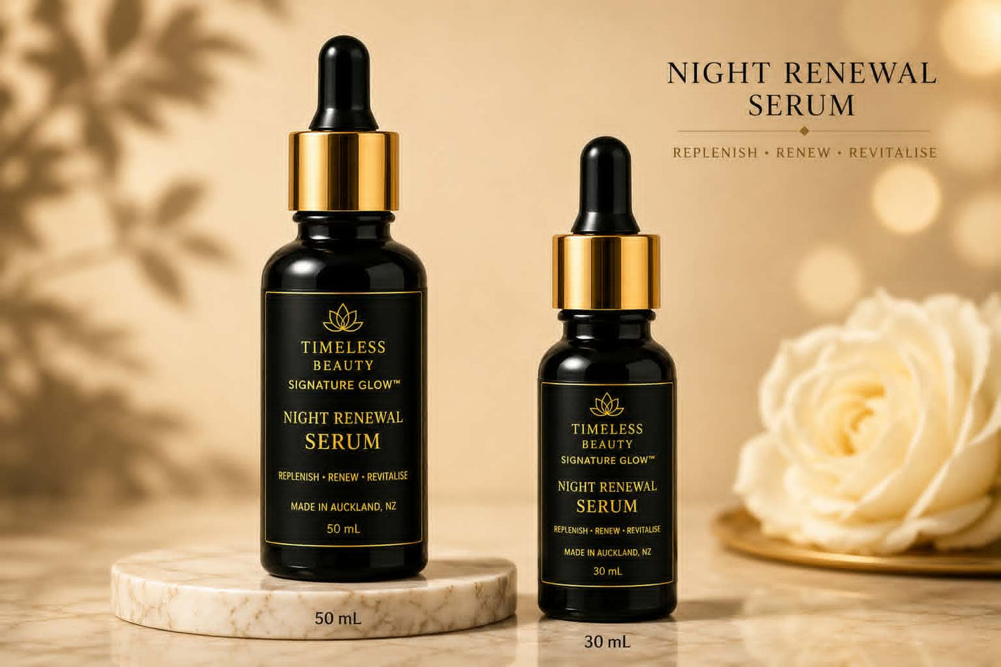 Timeless Beauty Signature Glow™ Night Renewal Serum Waterless Botanical Facial Oil Serum 50ml