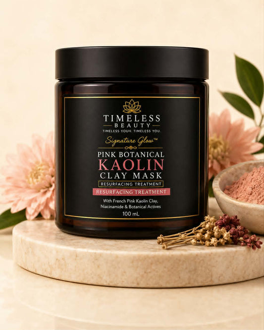 Timeless Beauty Signature Glow™ Pink Botanical Clay Mask Luxury Rose-Pink Botanical Facial Mask 100ml