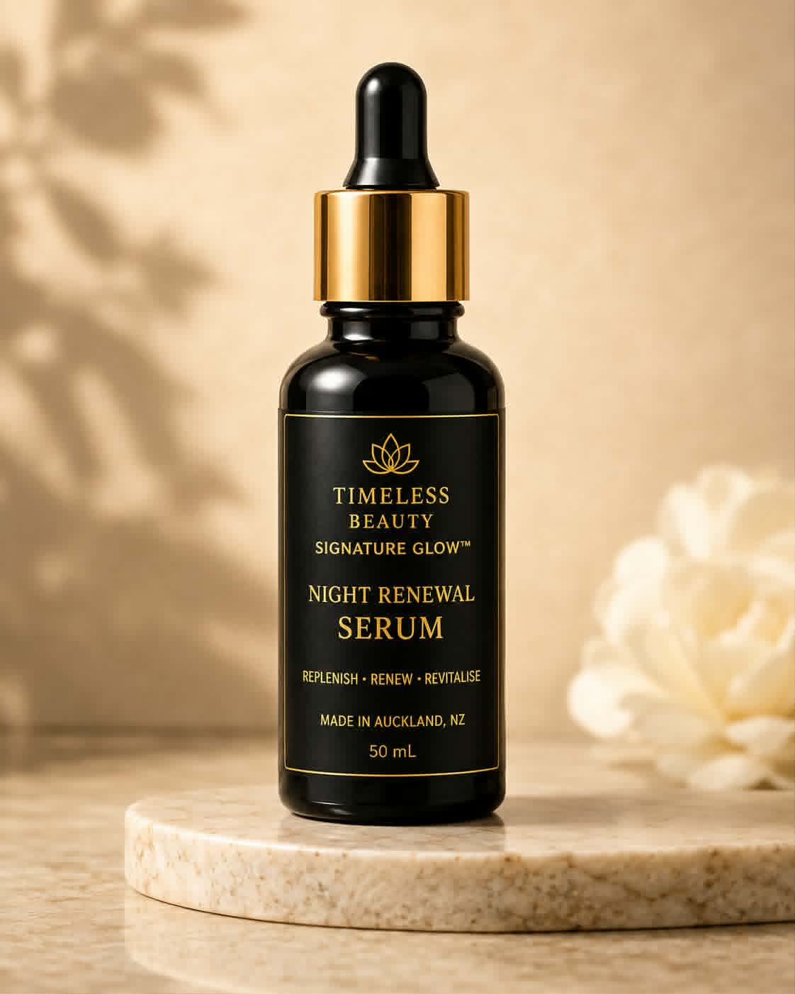 Timeless Beauty Signature Glow™ Night Renewal Serum Waterless Botanical Facial Oil Serum 50ml